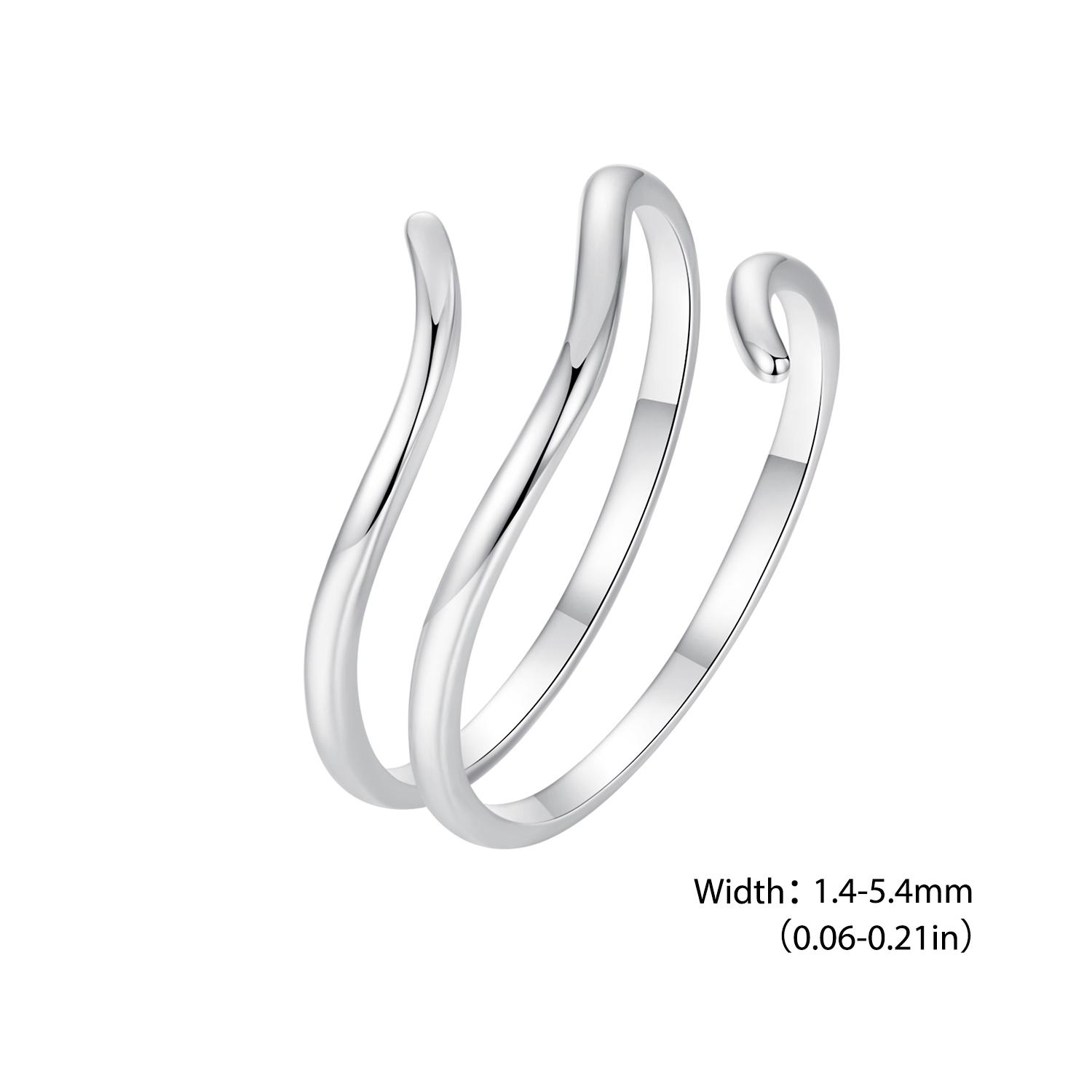 

BAMOER 925 стерлингового серебра простое многослойное открывающееся кольцо счастливое регулируемое кольцо заявление кольцо для женщин ювелирные изделия подарок SCR1040-E