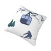 Ski Lift Resort Winter Sports Scene Square Pillowcase Cushion Cover Comfort Pillow Case Polyester Throw Pillow Cover For Home