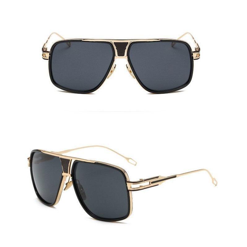 Elegant Flat Top Square Retro Vintage Big Oversized Aviator Sunglasses For Driving And Outdoor Sports