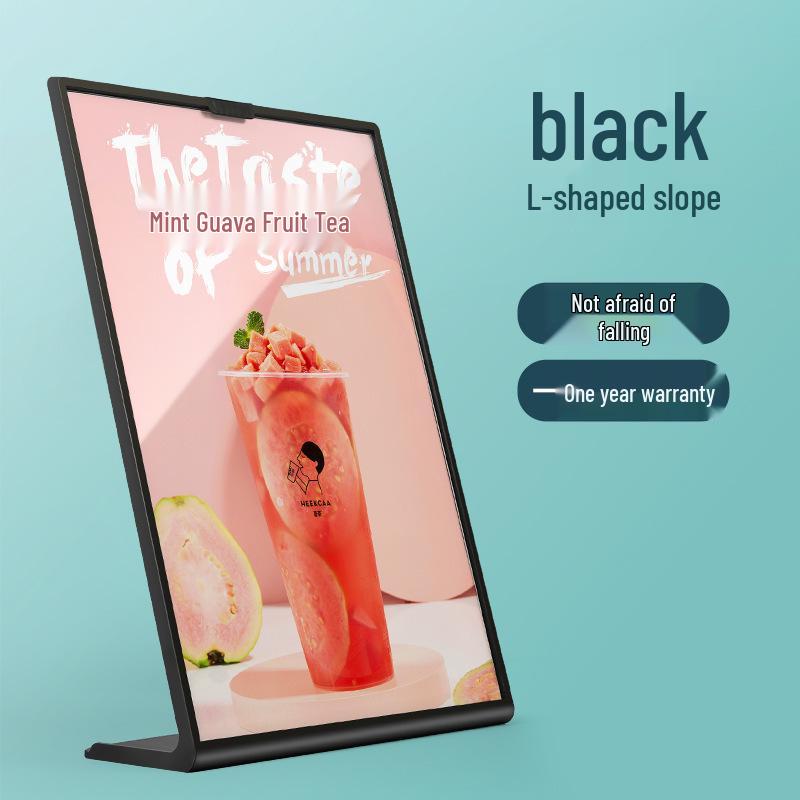 

PS Anti-fall A4/A5 Table Card Holder: L-shaped Display Stand for Coffee, Milk Tea, and Beverage Menu