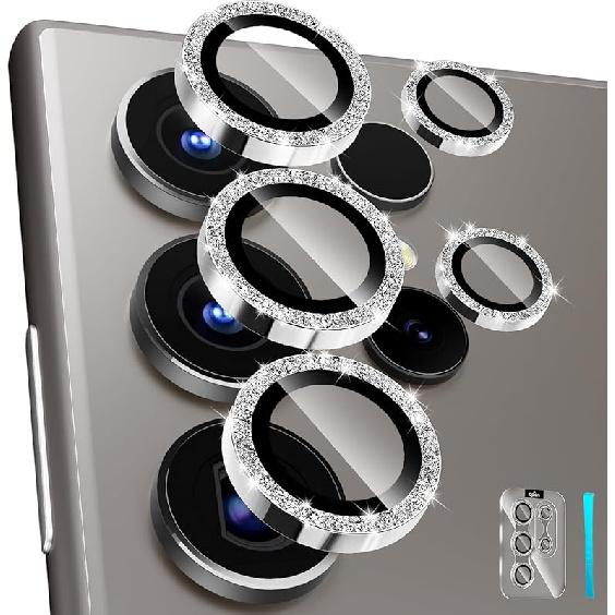 CloudValley for Samsung Galaxy S24 Ultra Camera Lens Protector, 9H Tempered Glass & Ultra-Thin Aluminum Alloy Individual Lens Screen Protective Cover