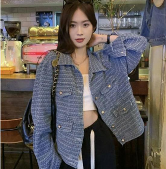 2025 Women's Short Slim Hooded Denim Jacket – Korean Style, Long-Sleeved, for Spring & Autumn Students