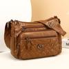Women's Crossbody Bag Soft Leather Shoulder Bag Middle-Aged Mother Bag