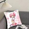 M-Madoka Magicaa Cute Cushion Cover Pillowcase Ultra Soft Skin Friendly Fabric Cloud Like Comfort & Concealed Zipper