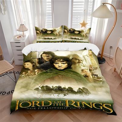 3pcs The Fellowship of the Ring Bedding Set - Includes Quilt Cover and Pillowcases, Suitable for All Seasons, Machine Washable - Ideal Gift