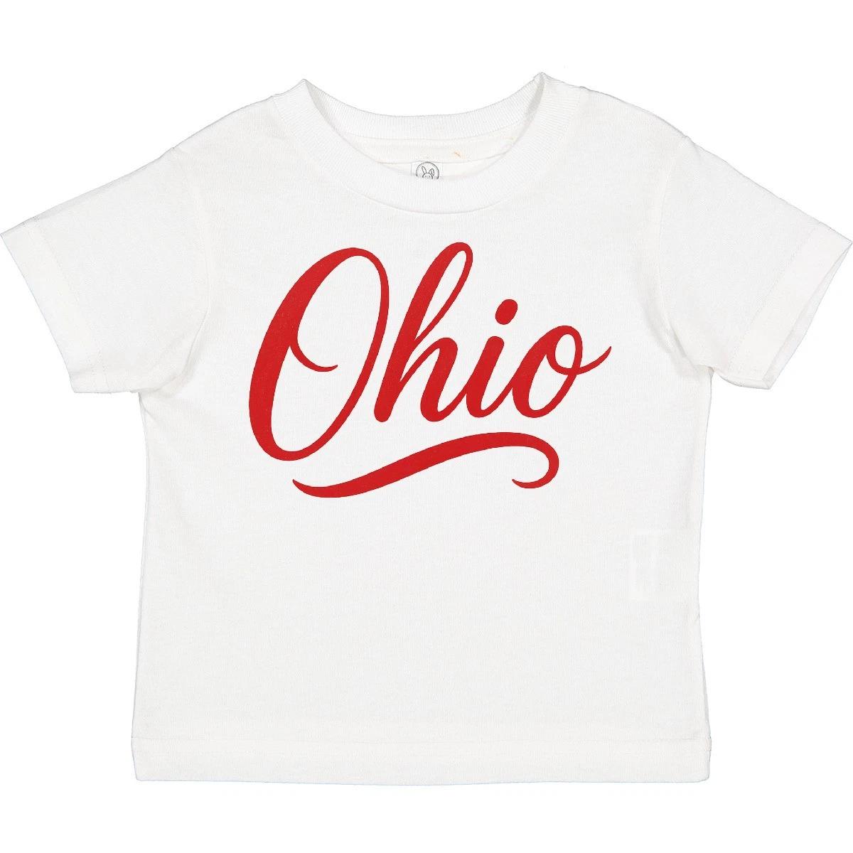 Inktastic Ohio Script Red Neon Style Toddler T-Shirt Location Child Preschooler 100