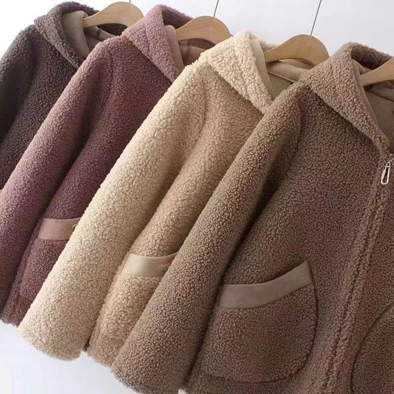 Jacket for Women Cotton Oversized Thickened Casual Windproof Hooded for Fall