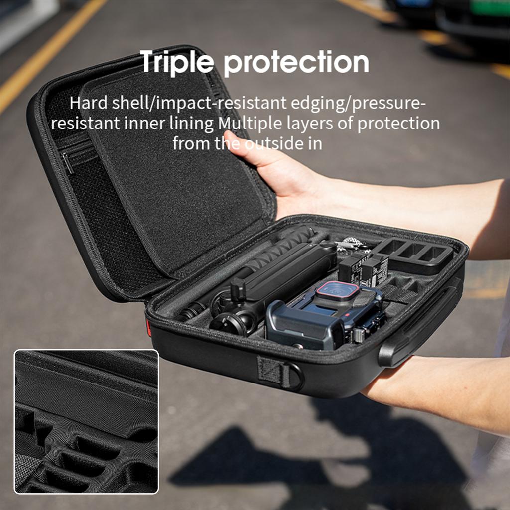 For Insta360 Ace Pro 2 Grip Kit Organizer Bag PU Hard Shell Storage Bag Shockproof Protective Bag for Camera Accessories
