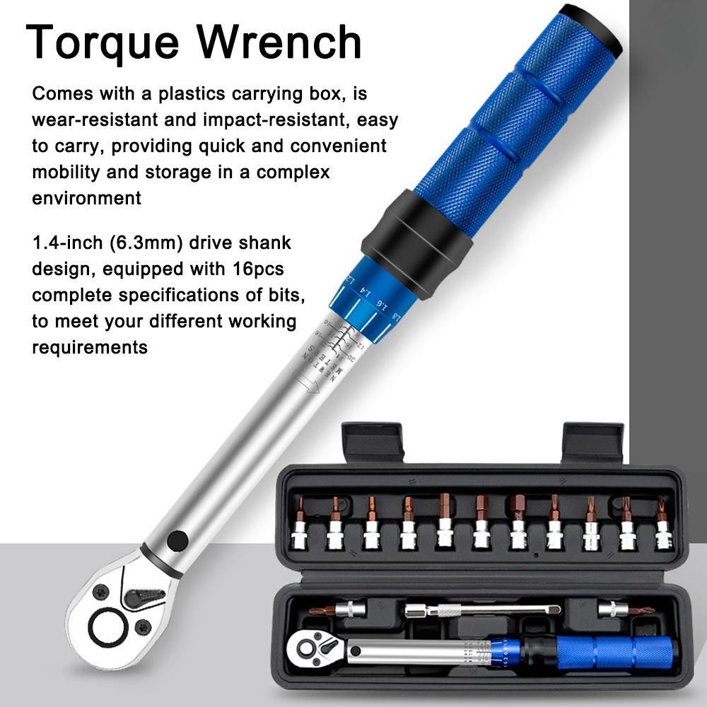Quick-release Torque Wrench High Precise Torque Preset Wrenches 2-24N.m Torque Adjustable Ratchet Wrench Bicycle Repairing Tool