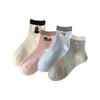 Summer Socks Women'S Cartoon Animal Short-Legged Socks Thin Sweat-Absorbing Boneless Socks Color-Blocking Women'S Socks