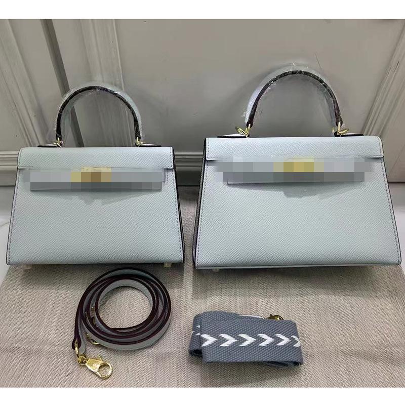 Second Generation Palm Print Cowhide Mini Small Keli Handbag 2025 New Bag Women's Commuter Versatile Shoulder Messenger Bag