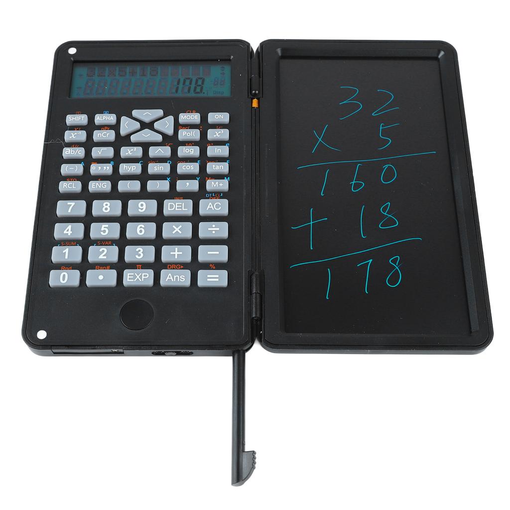 Scientific Calculator Two Row LCD Display Writing Tablet Sensitive Multifunction Desk Calculator for
