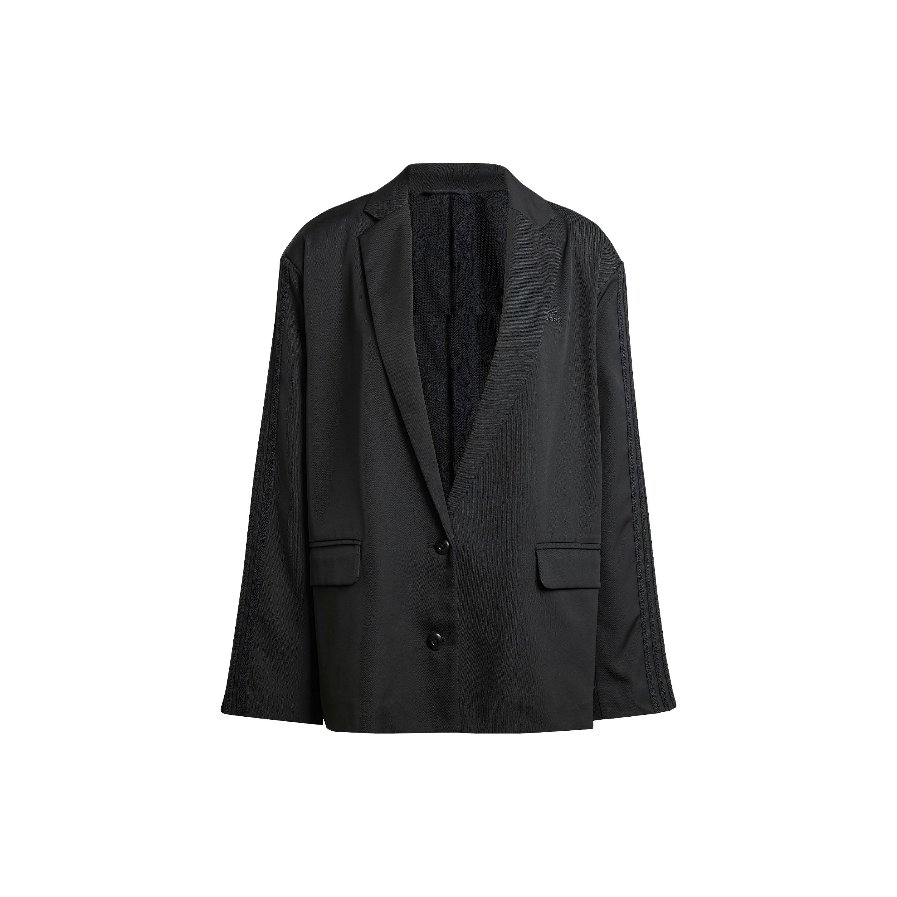 Adidas Originals Oversized Blazer Women Black Casual Street Style Loose Fit Sporty Blazer Jacket IY9017 M
