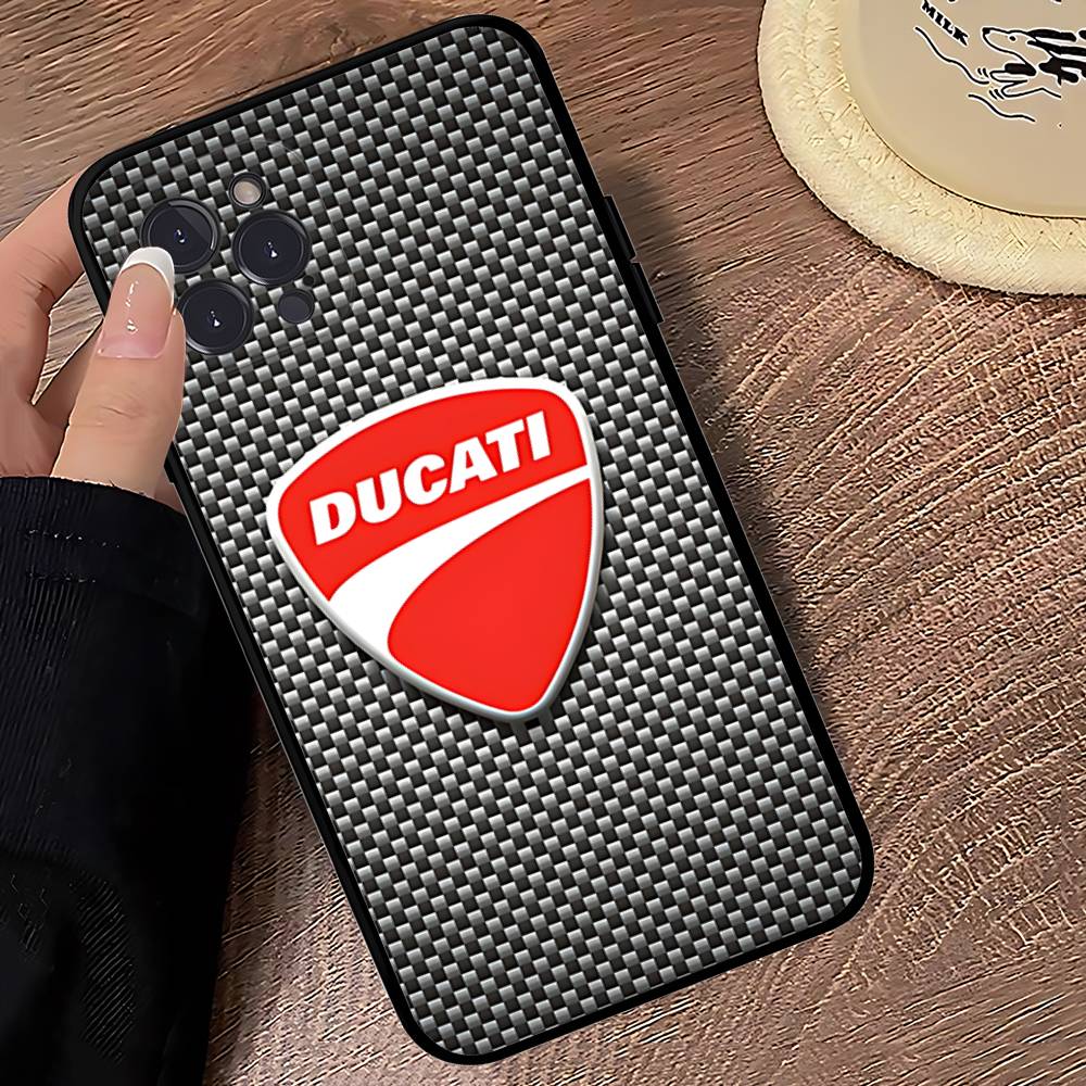 

Мотогонки D-Ducaties Для IPhone 17 16 15 14 13 12 11 Pro Max Plus Ударостійкий Чорний М який Чохол для Телефону iPhone 15 plus