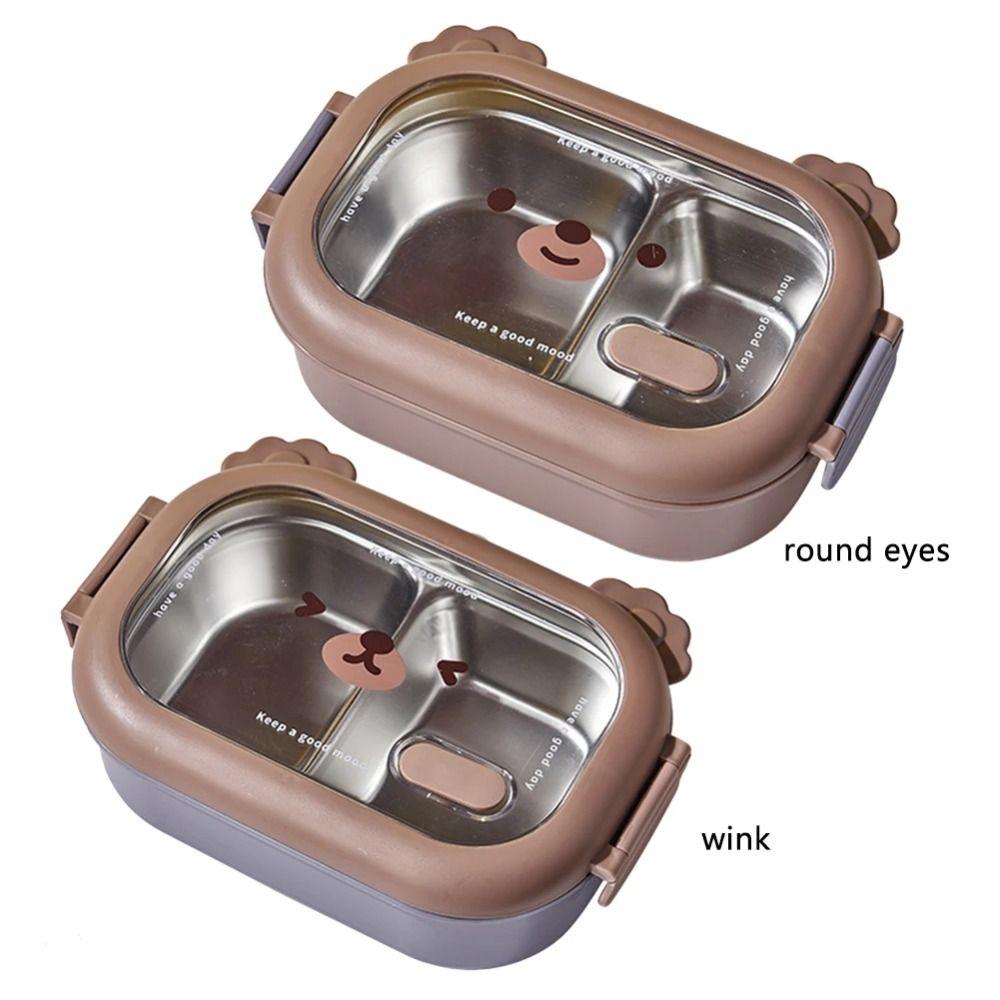 Microwaveable Insulated Lunch Box Little Bear 2 Compartment Lunch Box  Winter