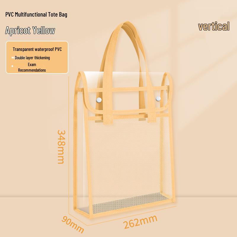 A4 Large Capacity Three-Layer File Bag with Transparent Mesh
