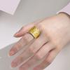 Vintage Adjustable Stainless Steel Ring Personalized Hammer Pattern 18K Gold Plating Stylish Index Finger Ring