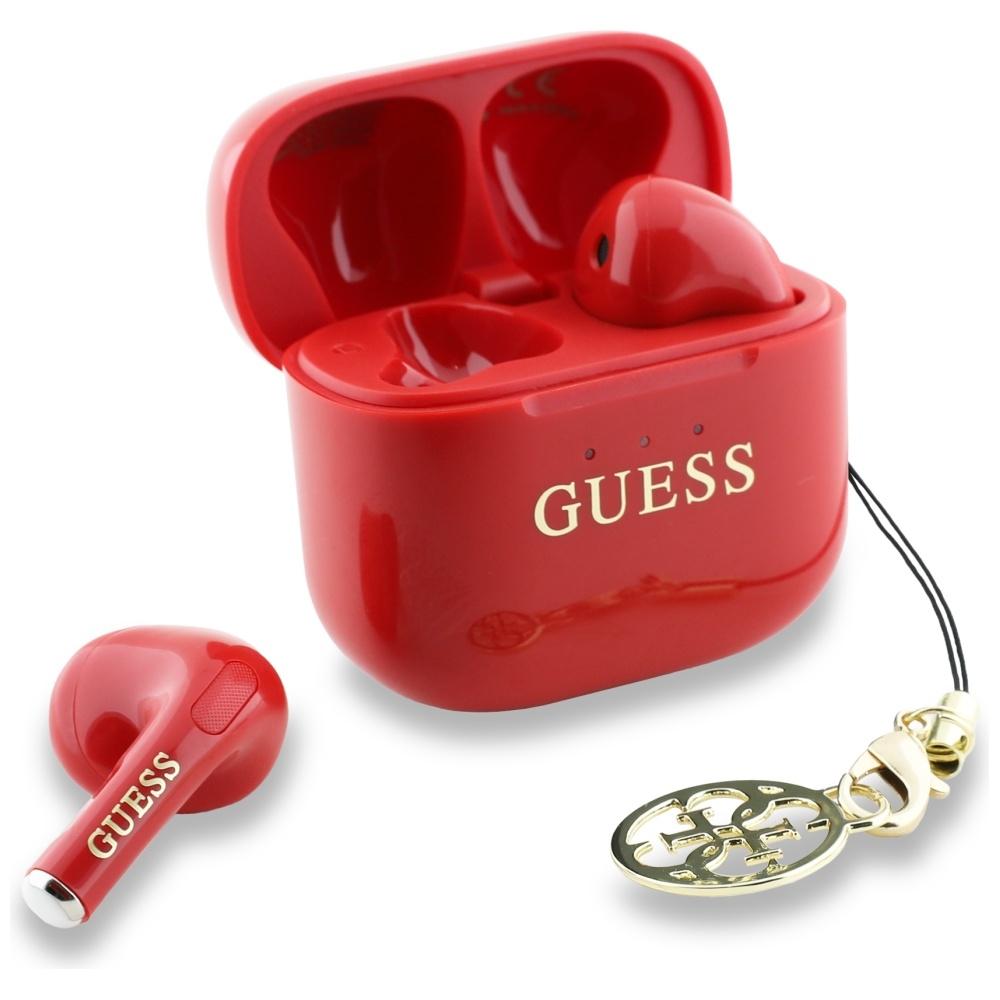 Słuchawki Tws Guess Glossy Effect        Printed Classic Logo & Charm Czerwony