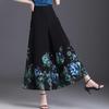 Women's Chiffon Wide Leg Pants Summer Chinese Style Floral Pants Skirt Pants Loose High Waist Retro Pants Skirt