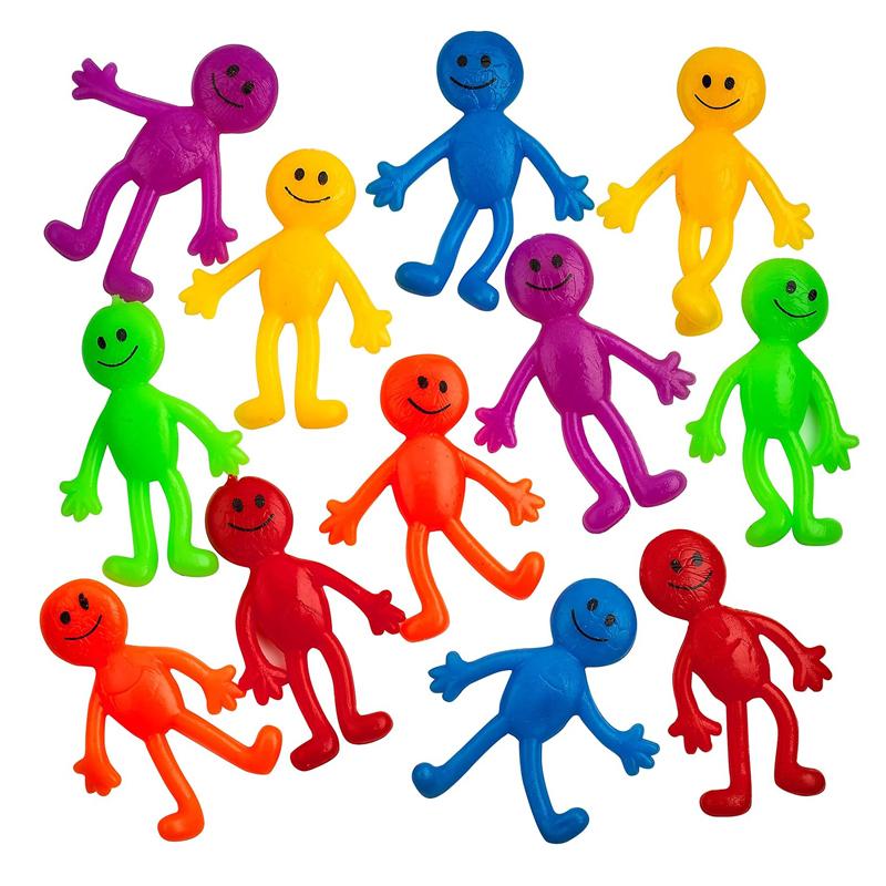 

12Pcs Stretchy Happy Man Stress Relief Toys Birthday Gift Bags For Kids Party Favors Regalos Cumpleaños Niños Para Invitados