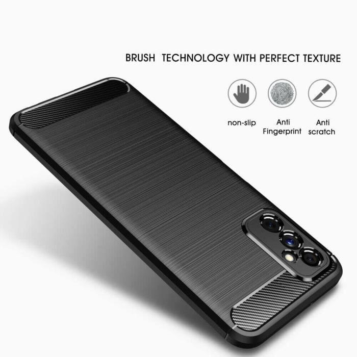 Protective Case - PROSHOP - Samsung F52 5G - Steel Strokes - Black - 2 Tempered Glasses