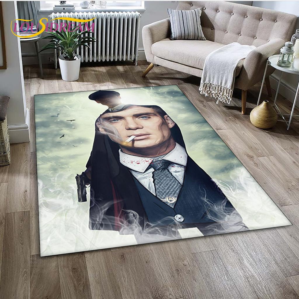 P-Peaky Blinders Tommy Shelby Area Rug,Carpet Rug for Home Living Room Children's Bedroom Sofa Doormat Decor,Non-slip Floor Mat
