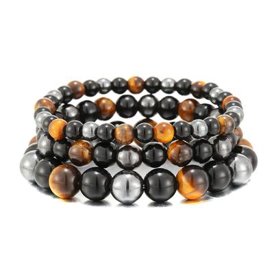 Beaded Bracelet, Tiger's Eye, Black Magnet Bracelet, Men's and Women's Bracelets, Couple Bracelets.
