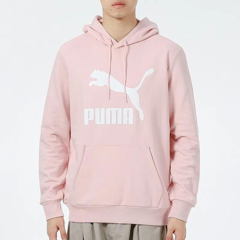 Puma CLASSICS Sweatshirts Men's Pink Hooded Moderate Regular (Unisex) Sweatshirts 531370 26