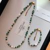 New Arrival Trendy Natural Freshwater Pearl & Jade Stone 14K Gold Filled Female  Set For Women Necklace Bracelet Gifts