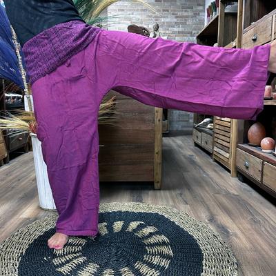 Yoga Pants Thai Fisherman Mandala Mantra Purple