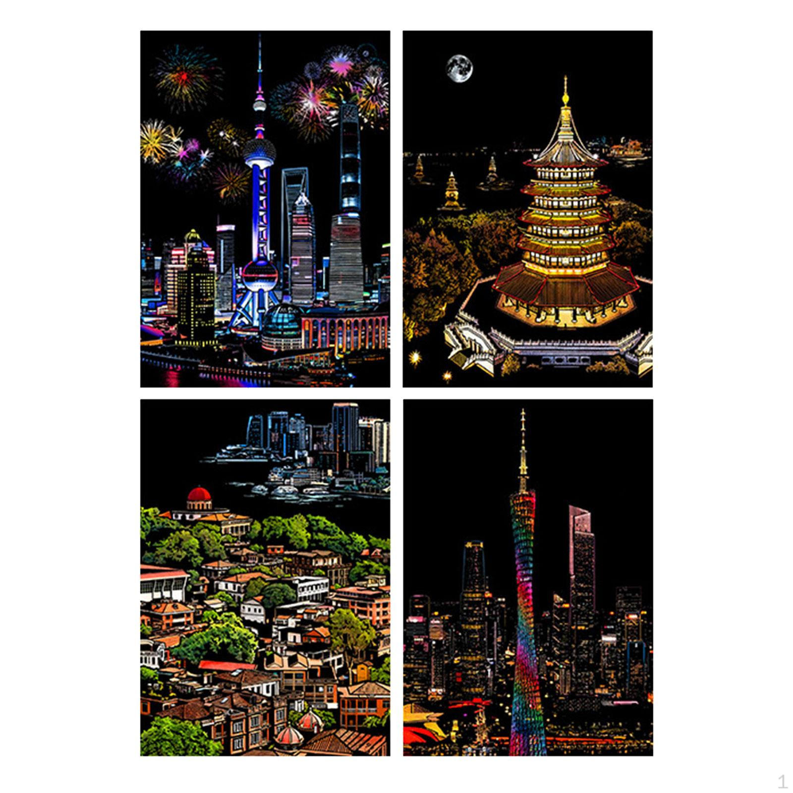 

Набір паперу для малювання з 4 предметів для рукоділля для дитячих дощок для малювання. Чорні аркуші з деревом Style B