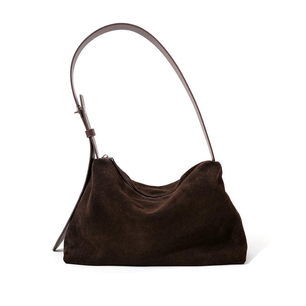 Genuine Leather Women's Tote Bag - High-Silk Matte Cowhide, Large Capacity, Commuting Shoulder/Underarm Bag