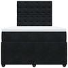 Exclusive House - Slatted Bed Base with Black Velvet Mattress 120x190 Cm