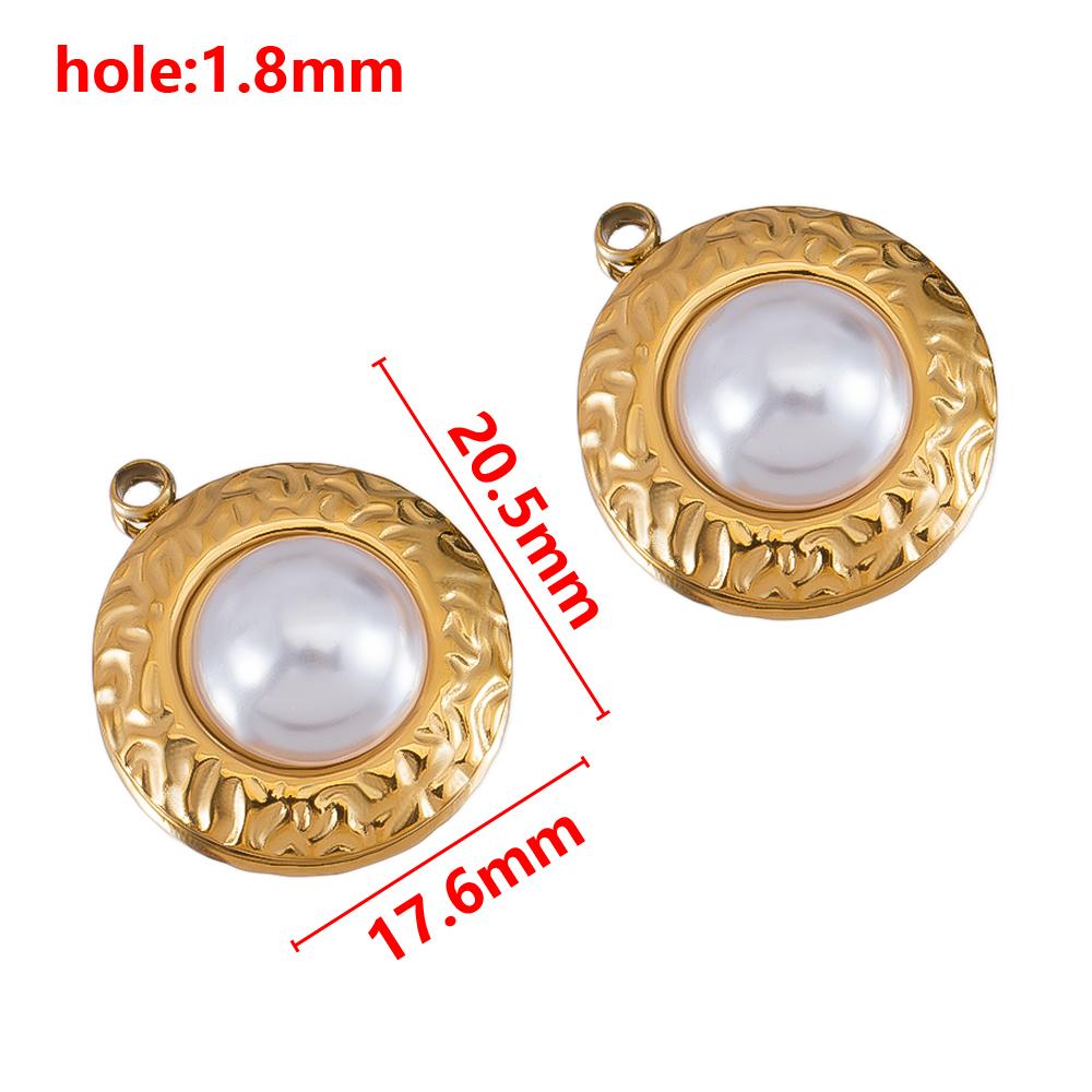2pcs Stainless Steel Irregular Red Necklace Charms Gold Plated Imitation Pearl Earrings Component DIY Necklaces Jewelry Findings