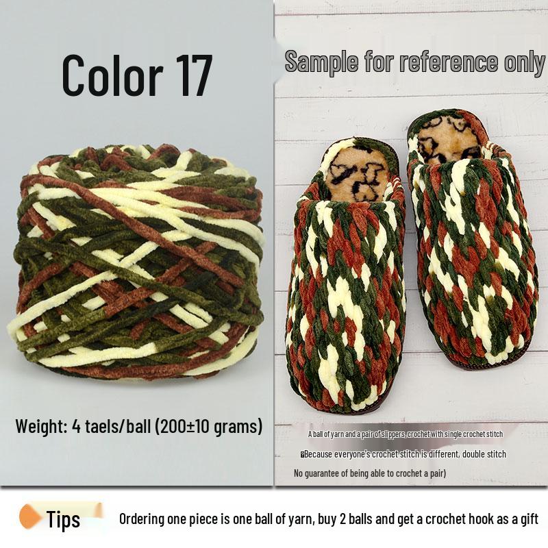 Plush Wool Yarn for Hand-Knitted Crochet Shoes & Slippers
