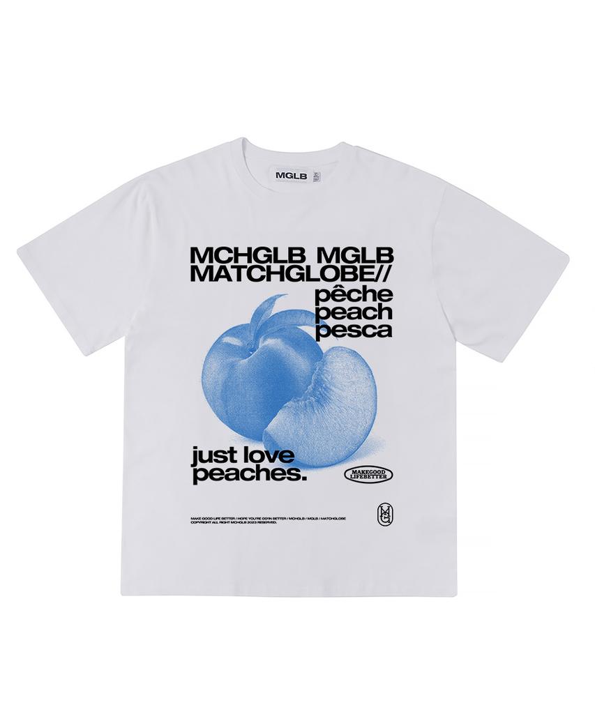 MATCHGLOBE Peaches Oversized Tee (White)