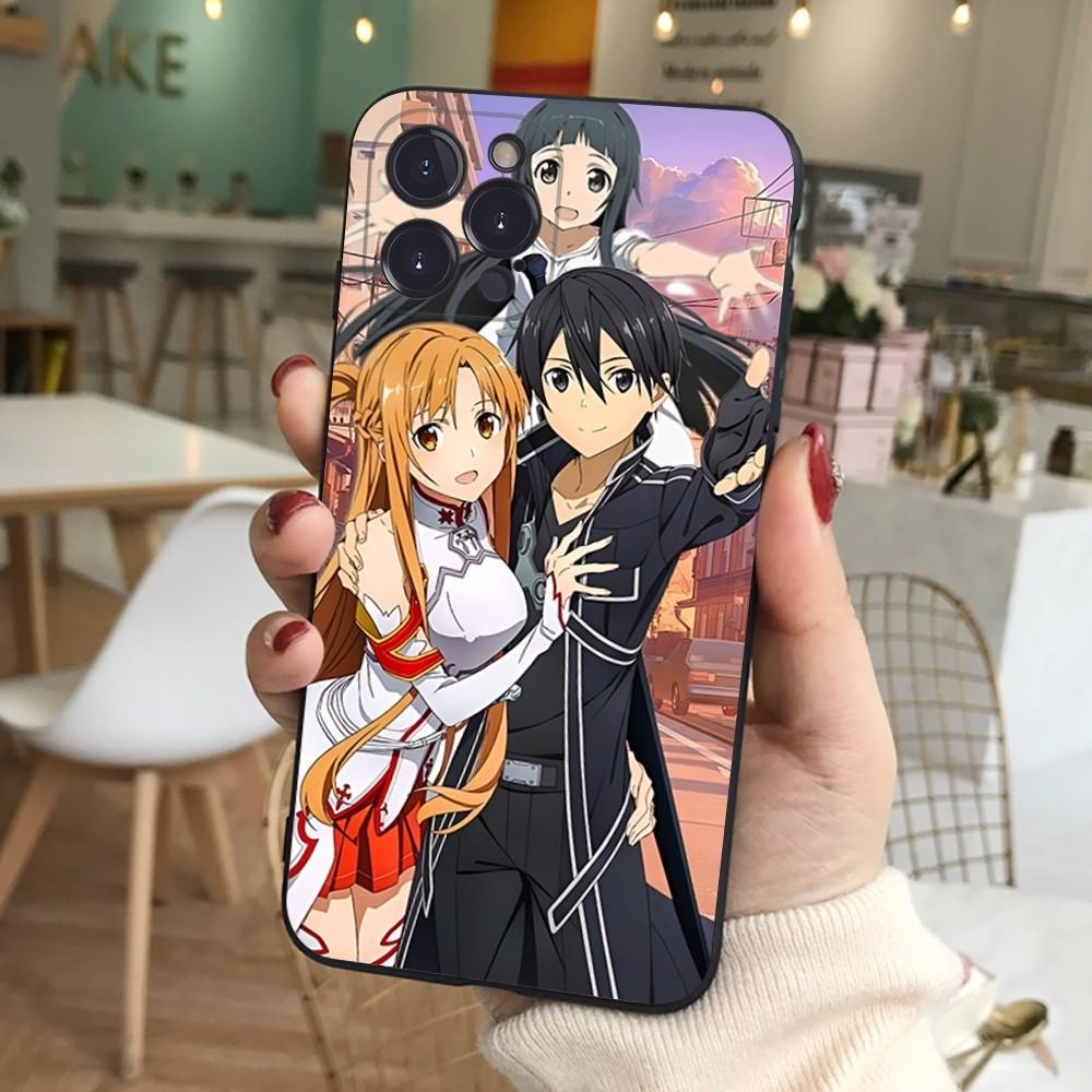 Sword Art Online SAO Anime Phone Case For iPhone 15 6 7 8 Plus 11 12 13 14 Pro SE 2020 MAX Mini X XS XR Back Funda Cover