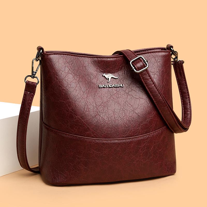 Women's 2025 Fashion Soft Leather Bucket Bag - Large Capacity, Practical Single Shoulder, Crossbody, and Underarm Bag