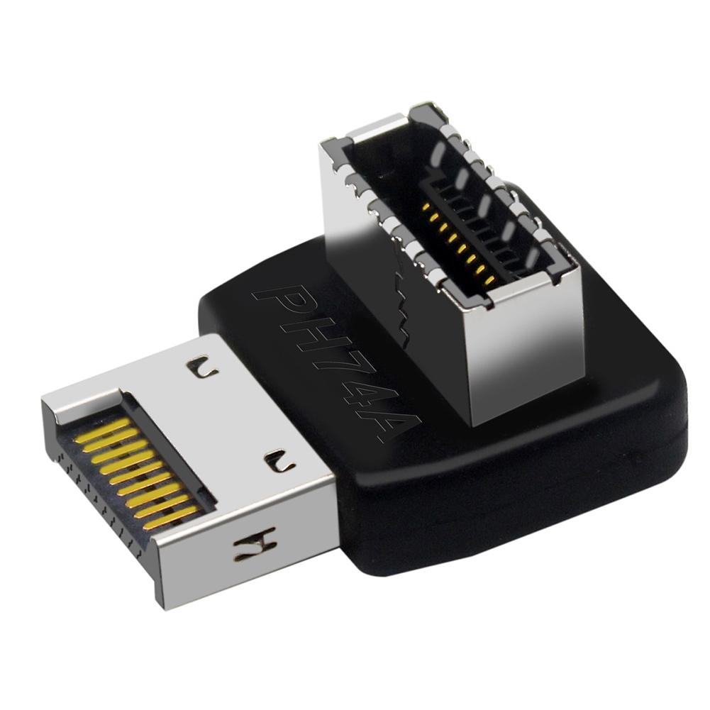 USB 3.1 Type E 90 Degree Converter Front USB C Header Adapter Vertical  Type E Header Converter for PC Motherboard
