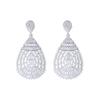 Schmuck Voll Diamant Hohl Wassertropfen Ohrringe Elegant Großzügig Messing Zirkon Kopf- und Ohrschmuck