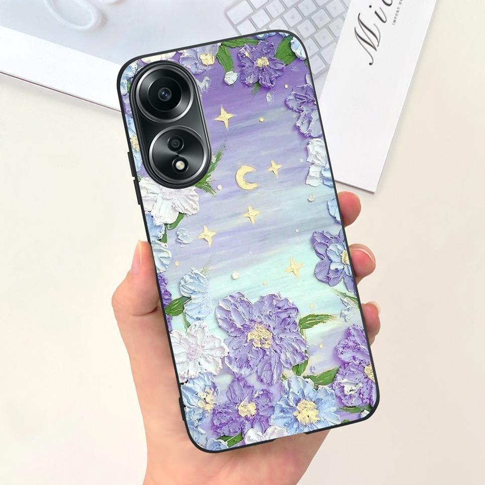 For Oppo A58 4G Back Cover Beauty Flower Girl Fashion Jelly Phone Case For Oppo A58 4G CPH2577 OppoA58 A 58 Coque Etui Soft TPU