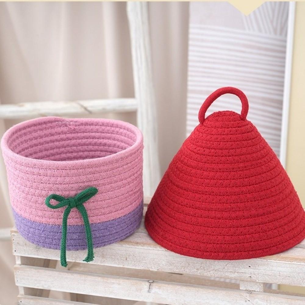 Handwoven Storage Basket House Shape Snack Toys Organizer Desk Organizer  Vanity Table Study Room
