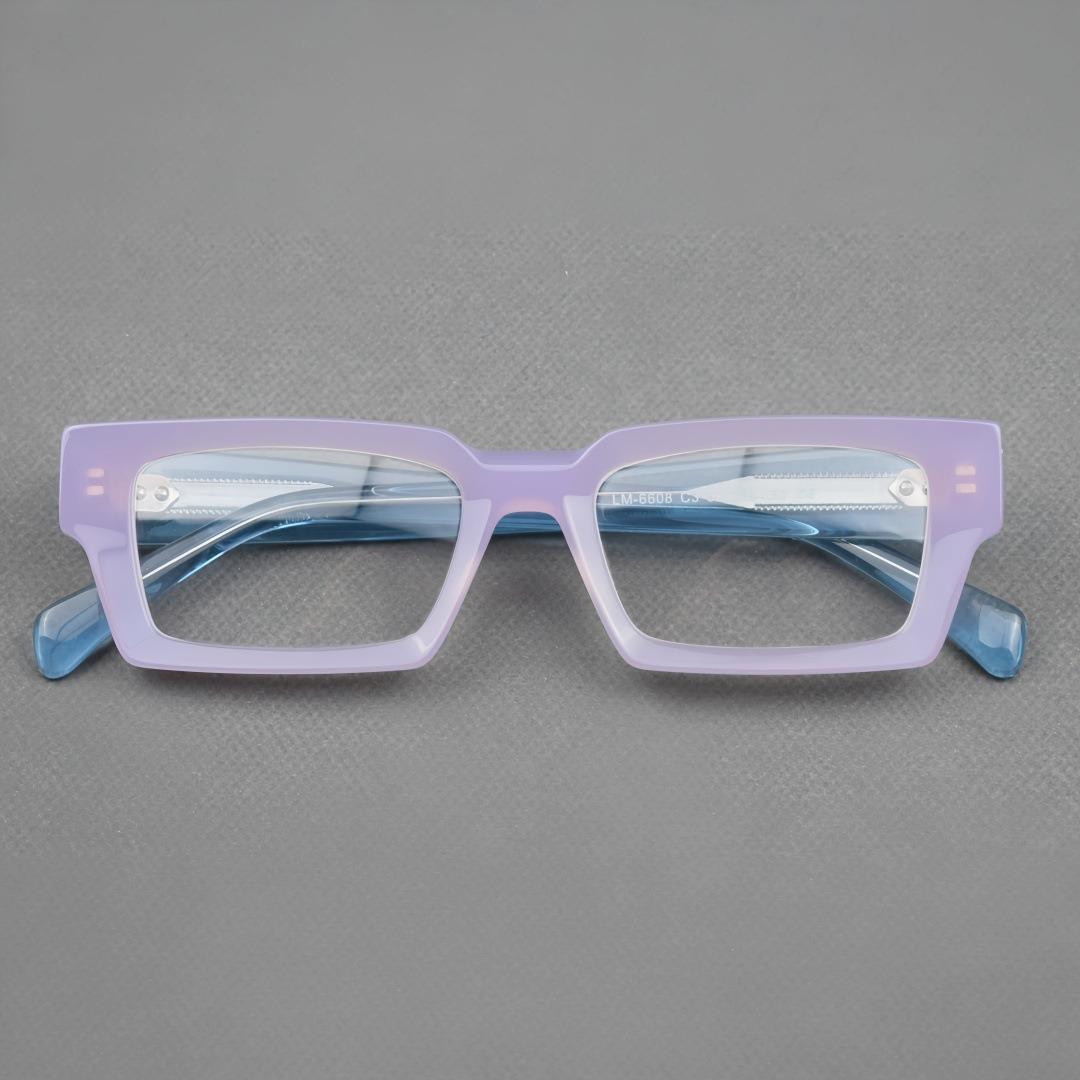 

Acetate Glasses Frame Women Men Square Brand Designer Eyeglasses Unisex High Quality Handmade Spectacles Eyewear фіолетовий