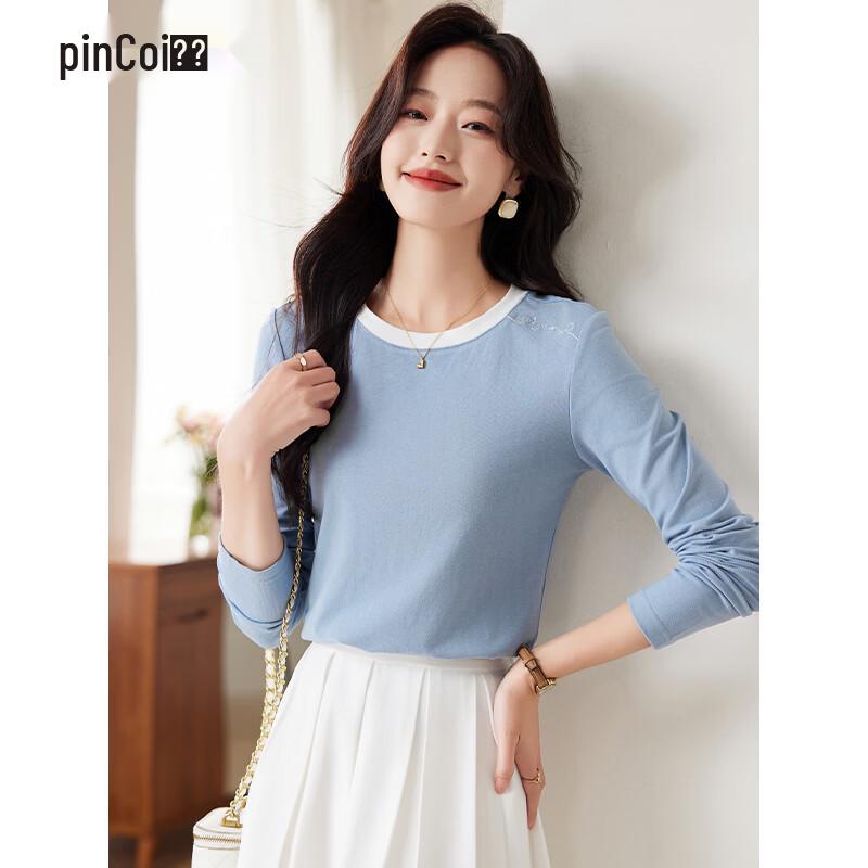 Women s Contrast Collar Long Sleeve T-shirt M