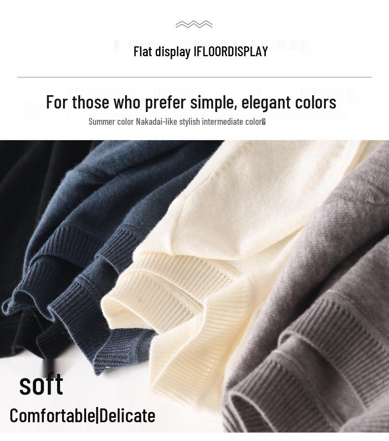 Spring/Summer Lightweight Breathable Women's Solid Color 3/4 Sleeve Knit T-shirt