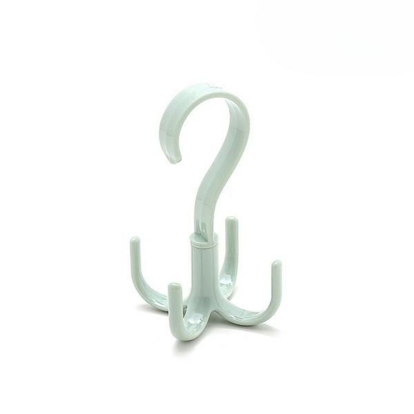 Rotating Closet Hanger with 4-Claw Hooks - Space-Saving Wall-Mounted Organizer for Ties, Handbags, Belts, Hats & Scarves