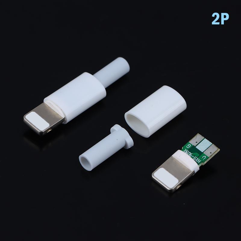 2Sets Lightning Dock USB Plug with Chip Board DIY Assembled Charging Cable Making Telephone Use