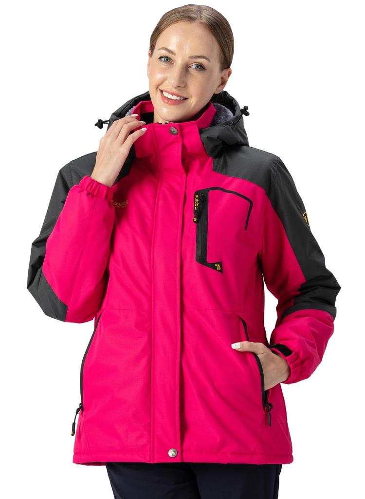 YSENTO Winter Jacket with Fleece Stand and Detachable and Warm for and Motorcycle Perfect for Fall and Size 01 M Women's Lining, Collar, Hood,