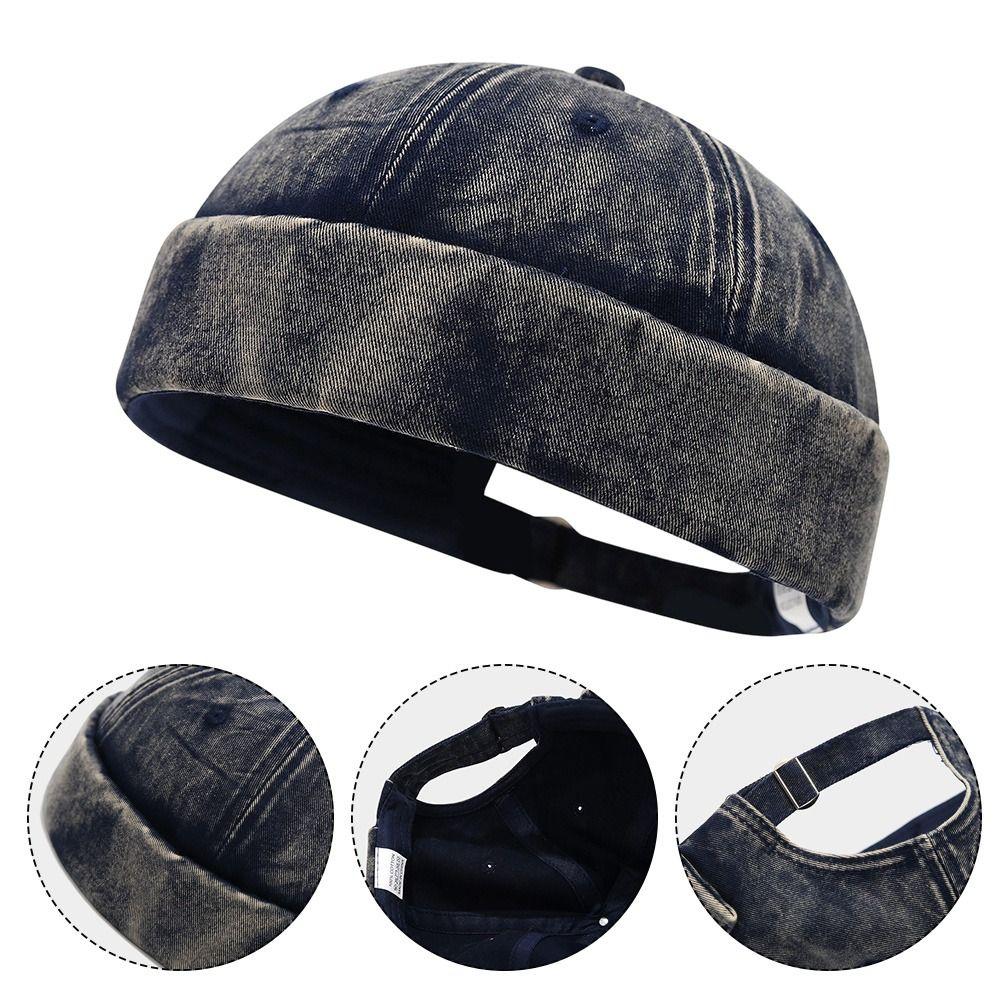 Adjustable Brimless Docker Cap Casual Skullcap Fashion Beanie Street Hat  Outdoor