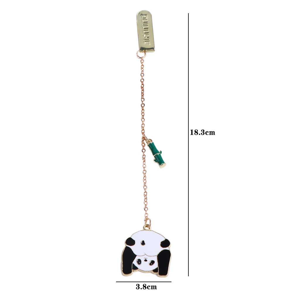 Reading Book Mark for Pages Student Cute Paper Clip Metal Bookmark Panda Pendant Panda Bookmark